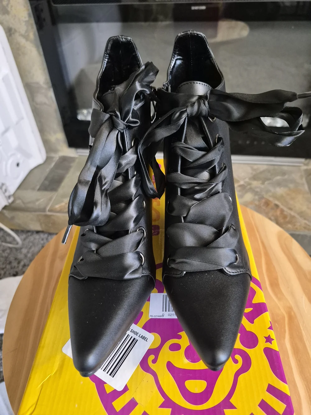 Rubies 200063 Lace Bootie Shoes Black Witch Cosplay Womens Size 8 NEW w/ Box